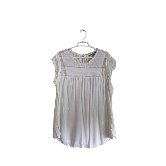 Danielrainn Top Women's Size 2X White Lacey Cap Sleeve - Picture 1 of 7